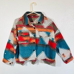 Beautifully designed La Miel Eldora Aztec Shacket.